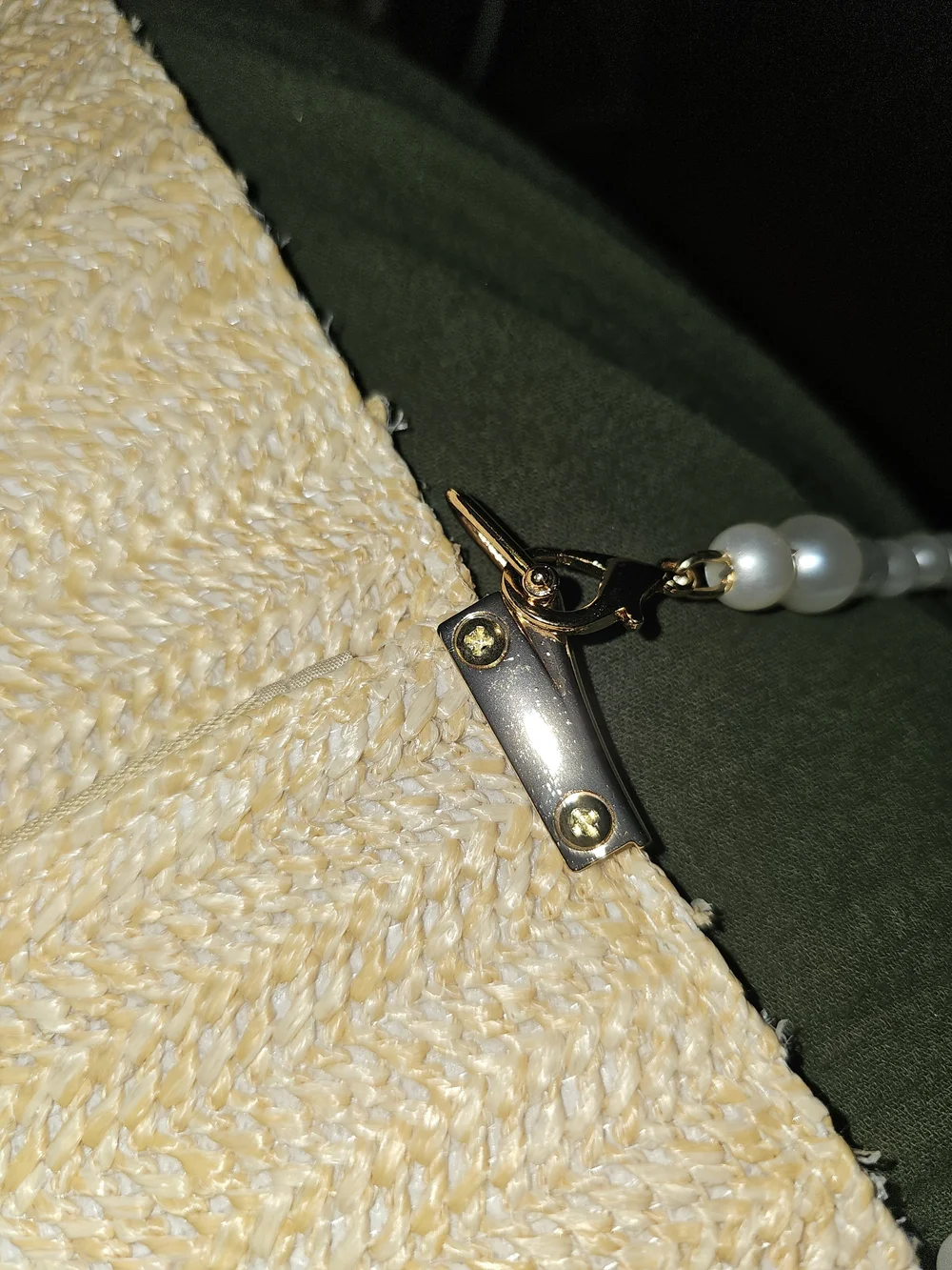 Dior Straw Pearl PurseTrim Shoulder Bag in Beige - Picture 5 of 15